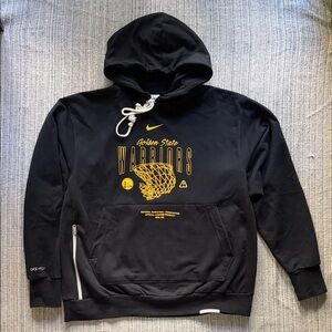 Nike Black and Gold Warriors Hoodie